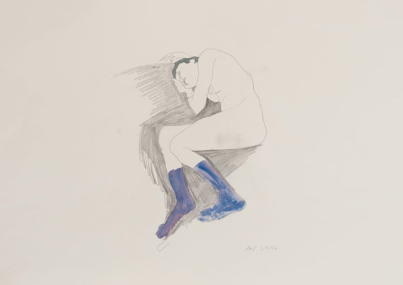 Akt Zeichnung von Alexander Wessel, Bleistift auf Papier